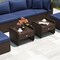 2 Pieces Patio Wicker Ottomans with Metal Frame and Removable Cushions Perfect for Outdoor Seating